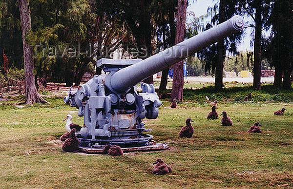 midway4: Midway Atoll: Remnants of World War II - naval gun - photo by G.Frysinger - (c) Travel-Images.com - Stock Photography agency - Image Bank