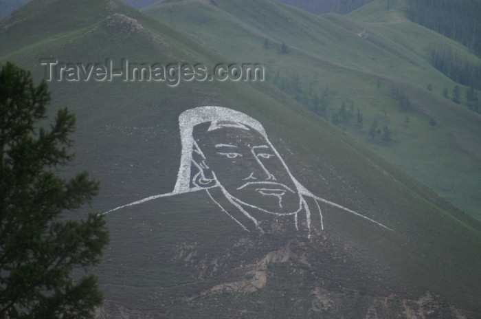 mongolia104: Ulan Bator / Ulaanbaatar, Mongolia:  face of Genghis Khan / Chinggis Khaan on a hill  - photo by A.Ferrari - (c) Travel-Images.com - Stock Photography agency - Image Bank