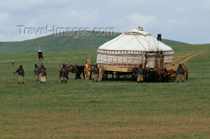 mongolia151: Ulan Bator / Ulaanbaatar, Mongolia: map - mobile HQ - ger / yurt on wheels - celebrations of the 800th anniversary of the Mongolian state - photo by A.Ferrari - (c) Travel-Images.com - Stock Photography agency - Image Bank
