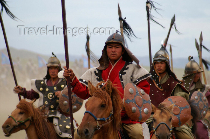 mongolia155: Ulan Bator / Ulaanbaatar, Mongolia: cavalry charge to celebrate the 800th anniversary of the Mongolian state -  - photo by A.Ferrari - (c) Travel-Images.com - Stock Photography agency - Image Bank