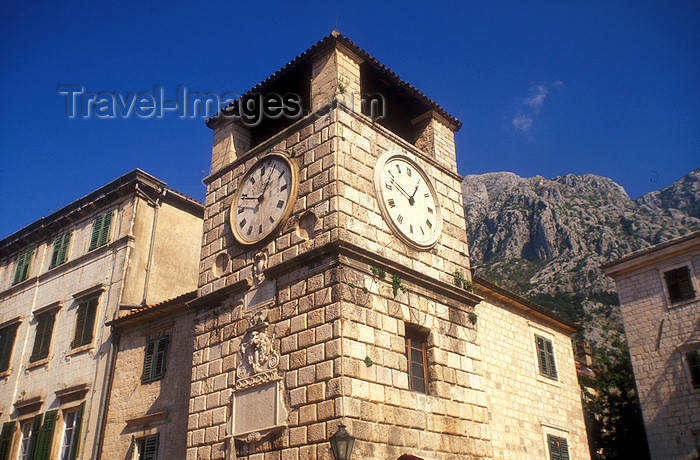 montenegro198: Montenegro - Kotor: clock tower - photo by D.Forman - (c) Travel-Images.com - Stock Photography agency - Image Bank