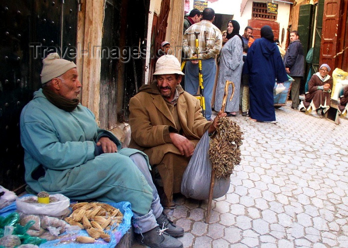 moroc166: Morocco / Maroc - Fez: chatting on the street - photo by J.Kaman - (c) Travel-Images.com - Stock Photography agency - Image Bank