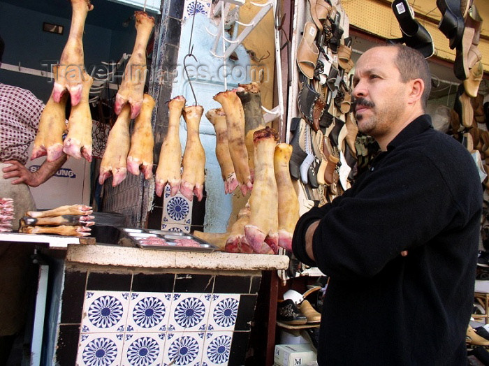 moroc226: Morocco / Maroc - Rabat: man at the butcher - photo by J.Kaman - (c) Travel-Images.com - Stock Photography agency - Image Bank