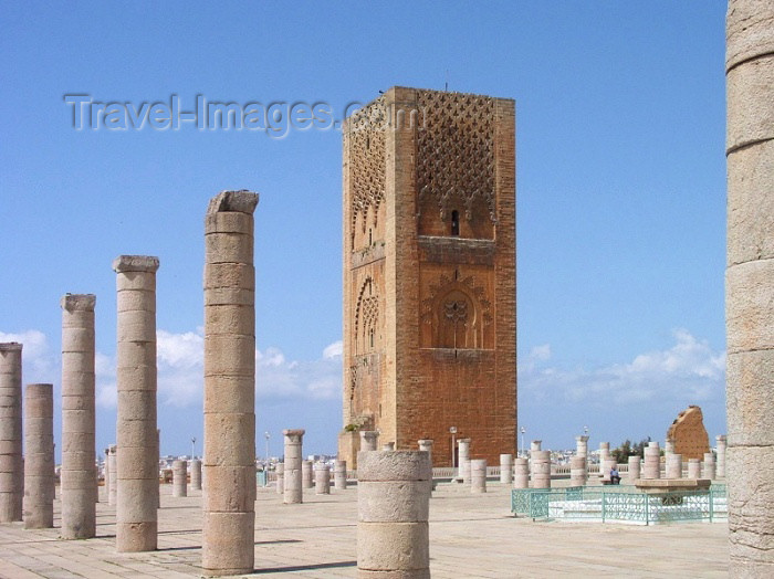 moroc234: Morocco / Maroc - Rabat: Hassan tower and the ruined main prayer hall of the Hassan mosque - photo by J.Kaman - (c) Travel-Images.com - Stock Photography agency - Image Bank