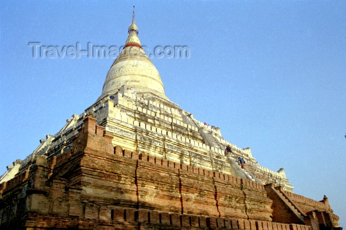 myanmar2: Myanmar / Burma - Bagan / Pagan: temple with stupa, locally called 'zedi' (photo by J.Kaman) - (c) Travel-Images.com - Stock Photography agency - Image Bank