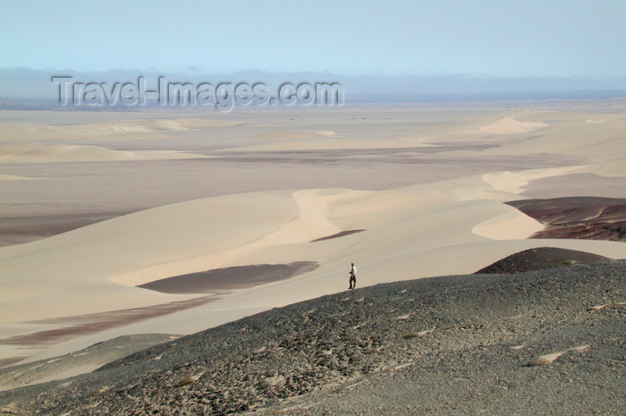 namibia171: Namibia: Person walking at scenic overlook, Skeleton Coast - photo by B.Cain - (c) Travel-Images.com - Stock Photography agency - Image Bank