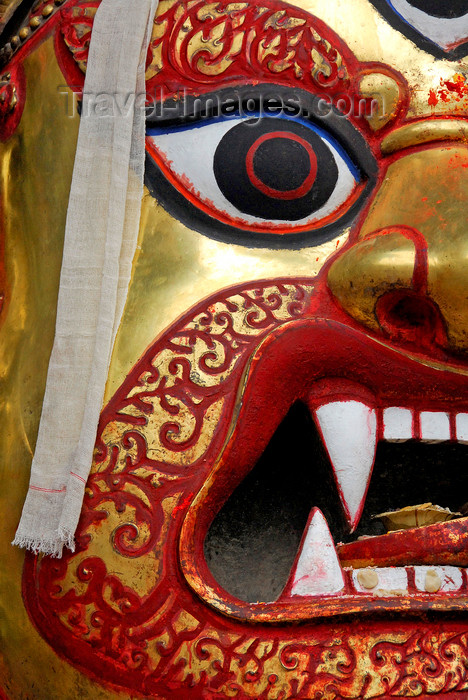 nepal192: Kathmandu, Nepal: Seto Bhairab (White Demon) golden mask in Durbar Square - revealed for Indra Jatra festival - one of the most important deities of Nepal, sacred to Hindus and Buddhists alike - photo by J.Pemberton - (c) Travel-Images.com - Stock Photography agency - Image Bank