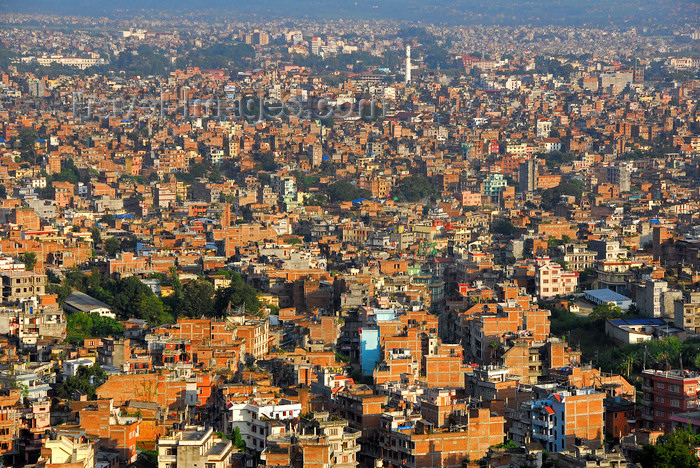 nepal214: Kathmandu, Nepal: view over Kathmandu - ocean of red bricks - photo by J.Pemberton - (c) Travel-Images.com - Stock Photography agency - Image Bank