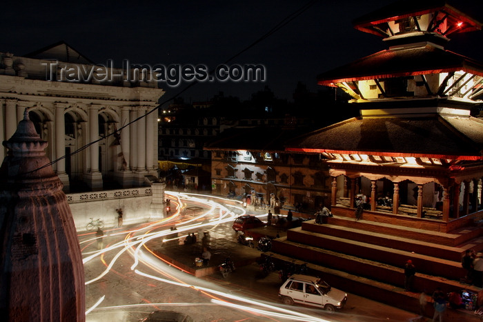 nepal455: Kathmandu, Nepal: night time at Durbar Square - lines of light - photo by G.Koelman - (c) Travel-Images.com - Stock Photography agency - Image Bank