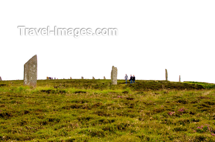 orkney33: Orkney island, Mainland - Because the interior of the Ring o' Brodgar has never been fully excavated or scientifically dated, the monument's age remains uncertain. However, it is generally thought to have been erected between 2500 BC and 2000 BC, and was  - (c) Travel-Images.com - Stock Photography agency - the Global Image Bank