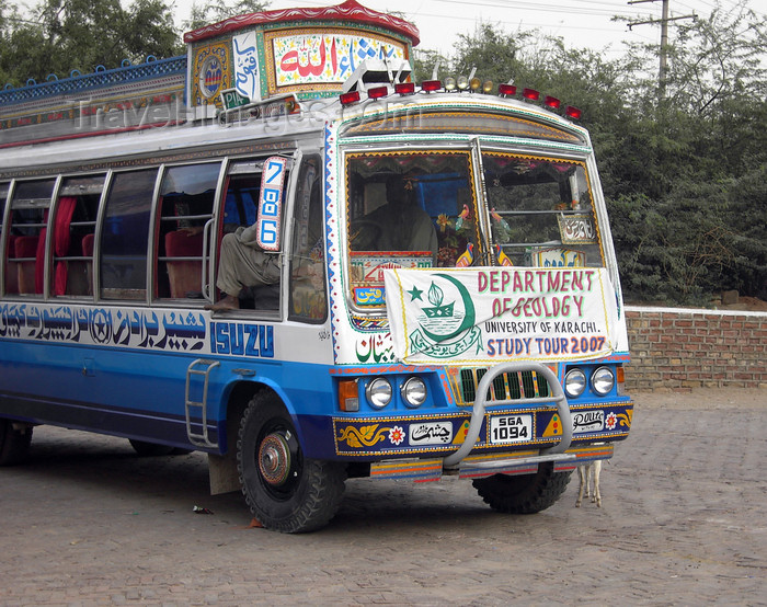 pakistan29: Jhelum District, Punjab, Pakistan: Khewra Salt Mines - tour bus - University of Karachi, Department of Geology - Isuzu - photo by D.Steppuhn - (c) Travel-Images.com - Stock Photography agency - Image Bank