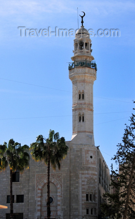 palest50: Bethlehem, West Bank, Palestine: Mosque of Omar - built in 1860 to commemorate the visit to Bethlehem by the second Rashidun Muslim Caliph, Umar ibn al-Khattab, upon its capture by the Muslims in 637 AD - photo by M.Torres - (c) Travel-Images.com - Stock Photography agency - Image Bank