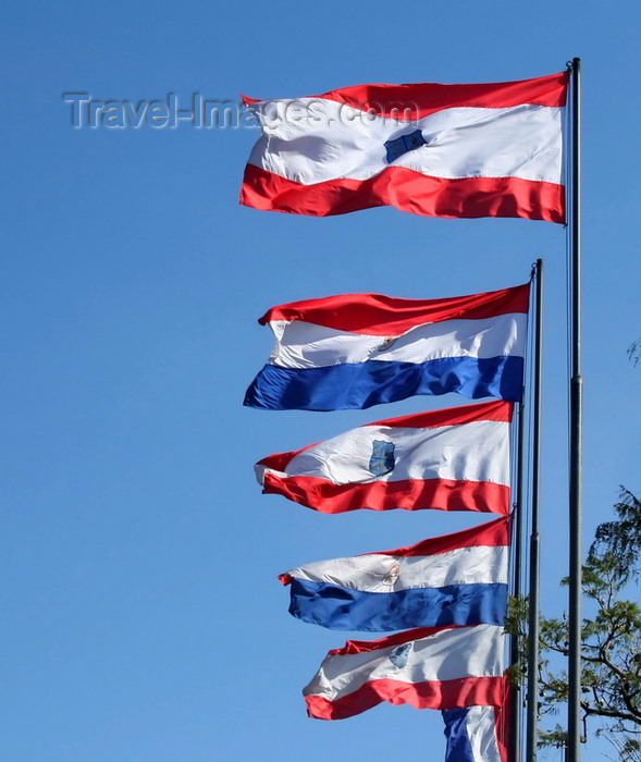 paraguay54: Asunción, Paraguay: city and Paraguay flags - photo by A.Chang - (c) Travel-Images.com - Stock Photography agency - Image Bank