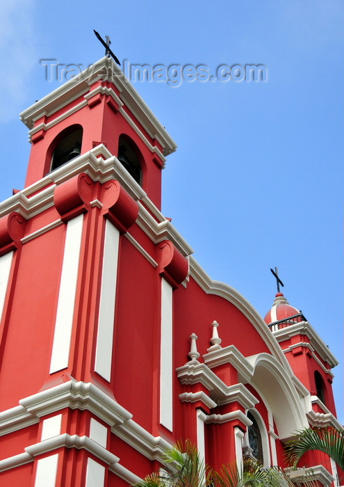 peru102: Lima, Peru: red façade of the Santuario de Santa Rosa de Lima, the first saint of the Americas - photo by M.Torres - (c) Travel-Images.com - Stock Photography agency - Image Bank
