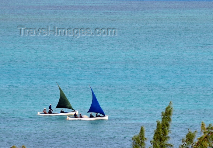 rodrigues24: Anse Mourouk, Rodrigues island, Mauritius: pair of fishing boats sail at the start of a new journey - photo by M.Torres - (c) Travel-Images.com - Stock Photography agency - Image Bank