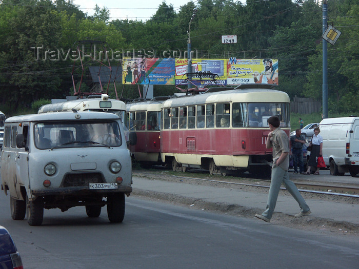 russia449: Russia - Udmurtia - Izhevsk: traffic - trams and van - photo by P.Artus - (c) Travel-Images.com - Stock Photography agency - Image Bank