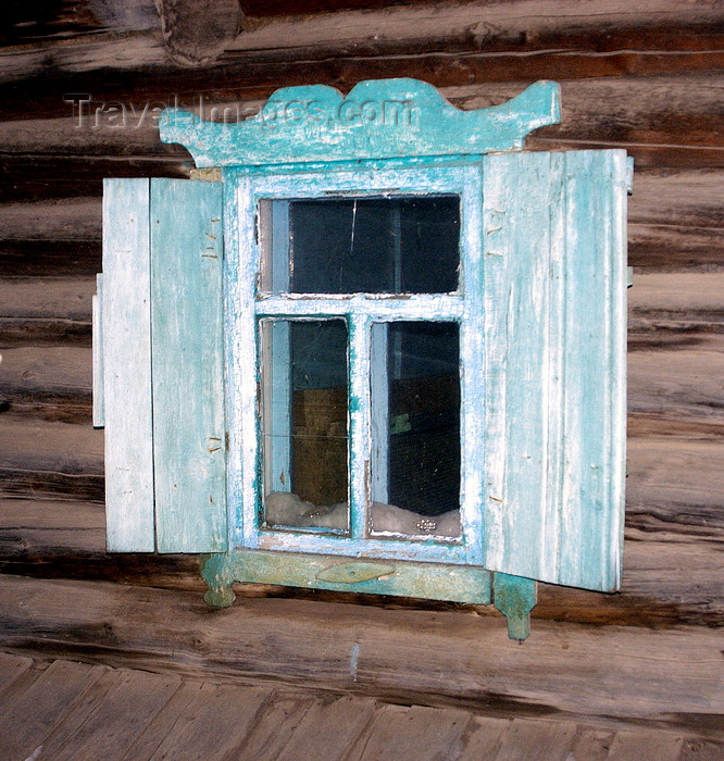 russia759: Lake Baikal, Irkutsk oblast, Siberian Federal District, Russia: Khuzir Village, Olkhon island - window of a timber house - photo by B.Cain - (c) Travel-Images.com - Stock Photography agency - Image Bank