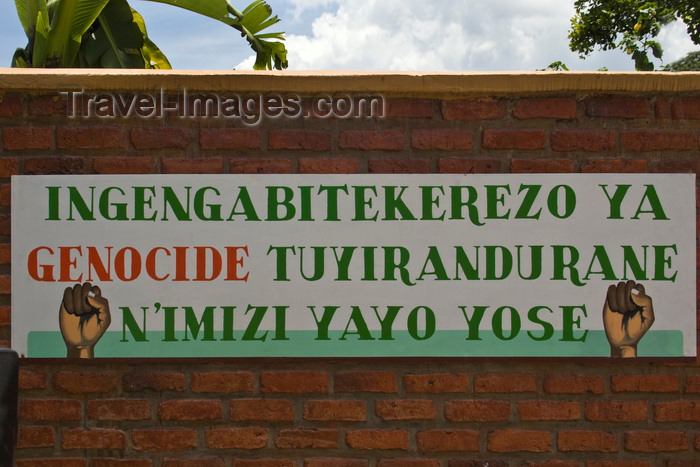 rwanda22: Northern Province, Rwanda: sign asking people to ‘Stop the Genocide as we are all Rwandans’ - photo by C.Lovell - (c) Travel-Images.com - Stock Photography agency - Image Bank