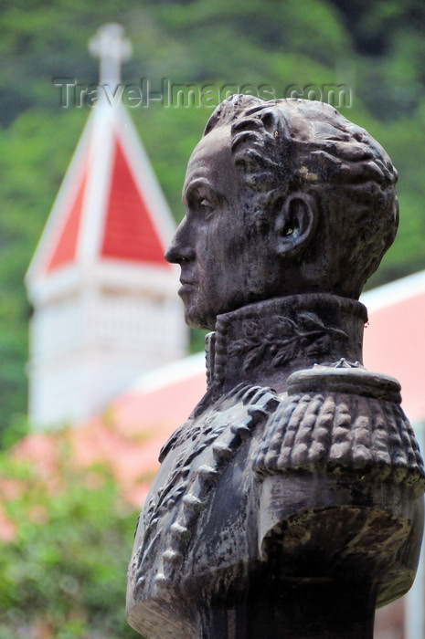 saba30: Windwardside, Saba: bust of South American colonial rebel Simon Bolivar, a gift of Venezuela - photo by M.Torres - (c) Travel-Images.com - Stock Photography agency - Image Bank