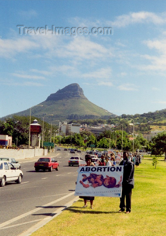 safrica2: South Africa - Cape Town: Protesting (anti-abortion demonstration) - background: Devil's Peak - photo by M.Torres - (c) Travel-Images.com - Stock Photography agency - Image Bank