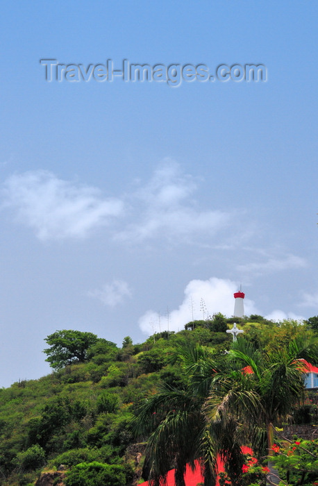 saint-barthelemy41: Gustavia, St. Barts / Saint-Barthélemy: cross and lighthouse - hill of the Swedish fort, Fort Gustave - Phare de Gustavia - photo by M.Torres - (c) Travel-Images.com - Stock Photography agency - Image Bank