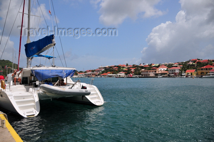 saint-barthelemy43: Gustavia, St. Barts / Saint-Barthélemy: aft view of the catamaran Kuthali - Gustavia harbour - photo by M.Torres - (c) Travel-Images.com - Stock Photography agency - Image Bank