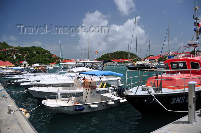 saint-barthelemy48: Gustavia, St. Barts / Saint-Barthélemy: rescue boat and small yachts - harbour scene - photo by M.Torres - (c) Travel-Images.com - Stock Photography agency - Image Bank