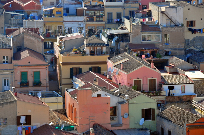 sardinia305: Cagliari, Sardinia / Sardegna / Sardigna: roof tops of the houses under quartiere Castello, seen from Bastione de Santa Croce - photo by M.Torres - (c) Travel-Images.com - Stock Photography agency - Image Bank