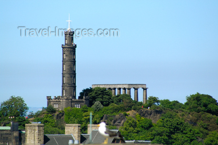scot119: Scotland - Edinburgh: Calton Hill - Nelson's Monument tower and a replica of the Parthenon are visible - photo by C.McEachern - (c) Travel-Images.com - Stock Photography agency - Image Bank