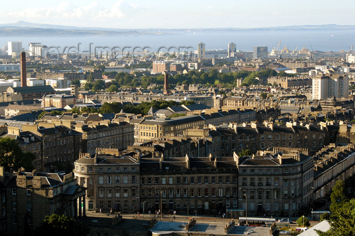 scot135: Scotland - Edinburgh: view north from Calton Hill over New Town and Leith to the Firth of Forth - photo by C.McEachern - (c) Travel-Images.com - Stock Photography agency - Image Bank