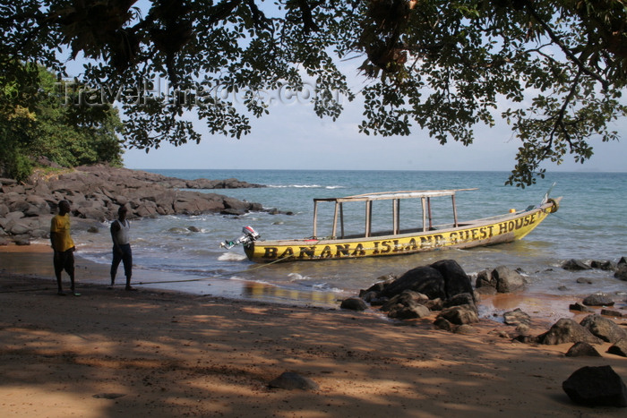 sierra-leone2: Banana Island, Sierra Leone: the guesthouse's 'shuttle' boat - photo by J.Britt-Green - (c) Travel-Images.com - Stock Photography agency - Image Bank