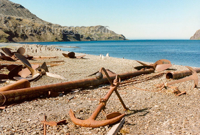 south-georgia34: South Georgia - Stromness: discarded anchor on the beach (photo by G.Frysinger) - (c) Travel-Images.com - Stock Photography agency - Image Bank