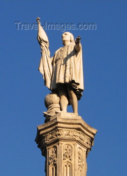 spai117: Spain / España - Madrid: monumento a Colón / Columbus monument by Jerónimo Suñol - Plaza de Colón - photo by A.Hernandez - (c) Travel-Images.com - Stock Photography agency - Image Bank