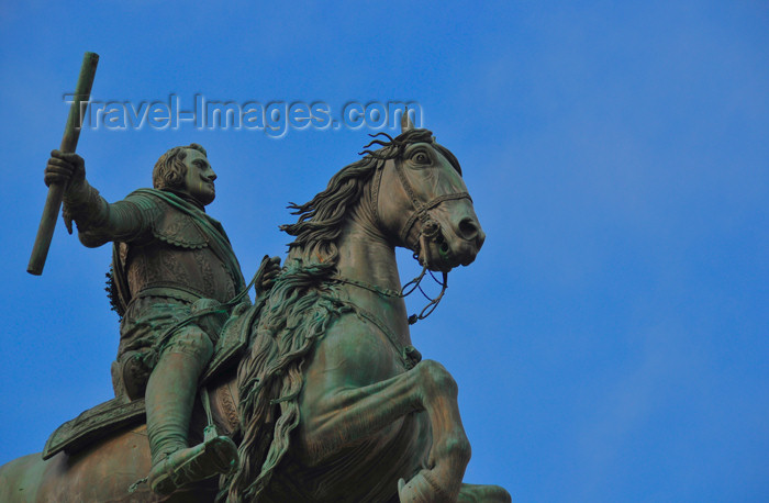 spai471: Madrid, Spain: equestrian statue of Felipe IV by Pietro Tacca - Plaza de Oriente - photo by M.Torres - (c) Travel-Images.com - Stock Photography agency - Image Bank