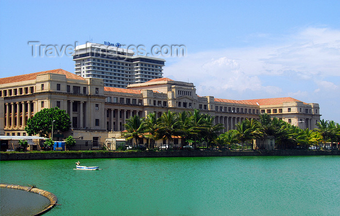 sri-lanka186: Colombo, Sri Lanka: Hilton Hotel and the Ministry of Finance / Treasury, facing Beira Lake - Fort - photo by M.Torres - (c) Travel-Images.com - Stock Photography agency - Image Bank