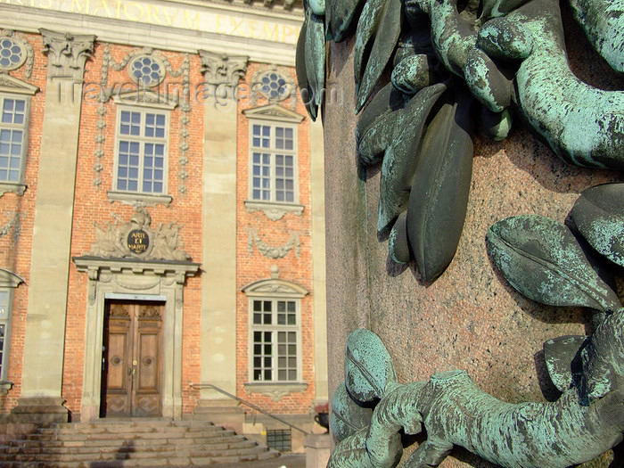 sweden119: Stockholm, Sweden: Riddarhuset and base of statue of Gustav II Adolph - photo by M.Bergsma - (c) Travel-Images.com - Stock Photography agency - Image Bank