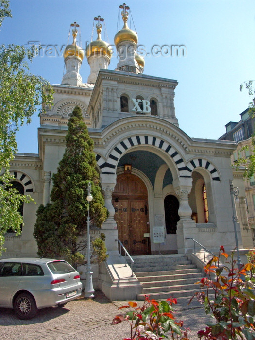switz142: Switzerland / Suisse / Schweiz / Svizzera - Geneva / Genève / Genf / Ginevra / GVA: Russian Orthodox Cathedral - seat of the Western Europe Diocese - rue de Beaumont / Cathédrale Orthodoxe russe - diocèse de Genève et d'Europe occidentale - photo by C.Roux - (c) Travel-Images.com - Stock Photography agency - Image Bank