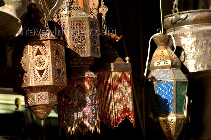 syria131: Damascus, Syria: lamps and lanterns for sale - old city - photographer: John Wreford - (c) Travel-Images.com - Stock Photography agency - Image Bank