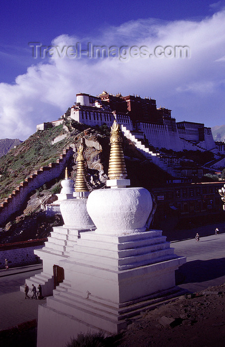 tibet72: Lhasa, Tibet: chortens and Potala Palace - photo by Y.Xu - (c) Travel-Images.com - Stock Photography agency - Image Bank