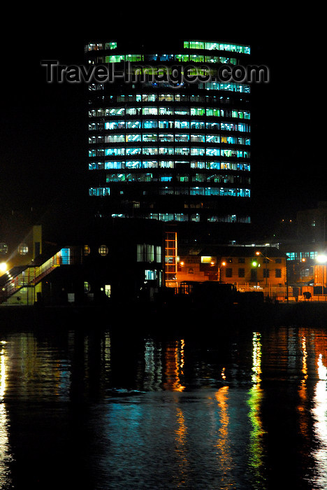 trinidad-tobago55: Port of Spain, Trinidad: office tower by the harbour - nocturnal image  - photo by E.Petitalot - (c) Travel-Images.com - Stock Photography agency - Image Bank