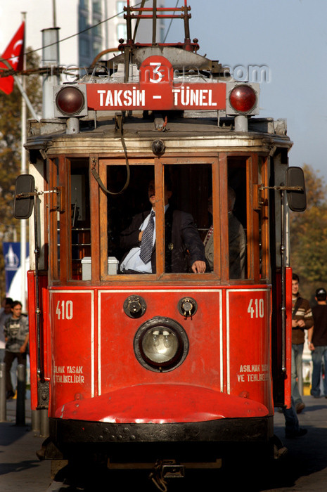 turkey179: Istanbul, Turkey: tram at Taksim square - Beyoglu - photo by J.Wreford - (c) Travel-Images.com - Stock Photography agency - Image Bank
