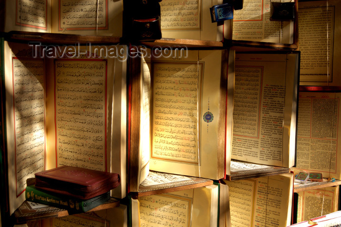 turkey192: Istanbul, Turkey: korans for sale in the book market - Islam - religion - photo by J.Wreford - (c) Travel-Images.com - Stock Photography agency - Image Bank