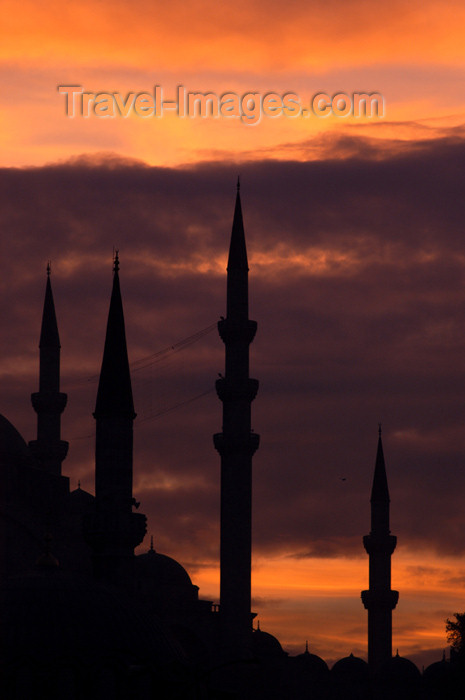 turkey197: Istanbul, Turkey: minarets at sunset - Historic Areas of Istanbul, Unesco World Heritage site - photo by J.Wreford - (c) Travel-Images.com - Stock Photography agency - Image Bank