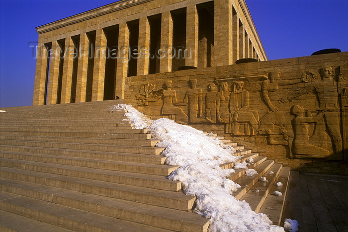 turkey255: Turkey - Ankara: Ataturk Memorial - stairs and snow - photo by J.Wreford - (c) Travel-Images.com - Stock Photography agency - Image Bank