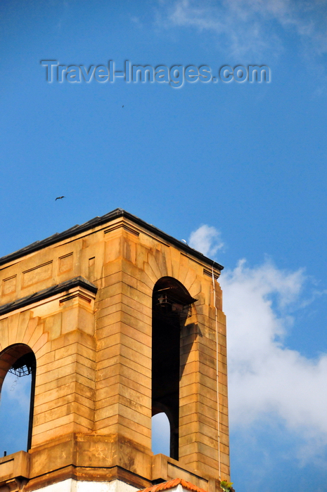 uganda112: Kampala, Uganda: clock tower detail at Makerere University against blue sky - colonial architecture, former University of East Africa - photo by M.Torres - (c) Travel-Images.com - Stock Photography agency - Image Bank