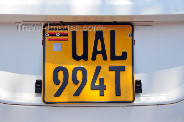 uganda6: Kampala, Uganda: Ugandan license plate on a white car - Ugandan Flag - photo by M.Torres - (c) Travel-Images.com - Stock Photography agency - Image Bank