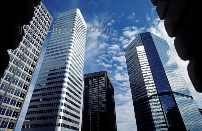 usa103: Denver, Colorado, USA: Central Business District skyscrapers - 1700 Broadway / Mile High Center, 1670 Broadway, Colorado State Bank, Denver World Trade Center - photo by C.Lovell - (c) Travel-Images.com - Stock Photography agency - Image Bank