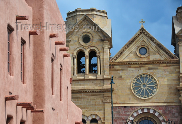 usa1562: Santa Fé, New Mexico, USA: Saint Francis Cathedral and Institute of American Indian Arts - seen from East San Francico street - photo by M.Torres - (c) Travel-Images.com - Stock Photography agency - Image Bank