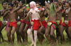 PNG - Papua New Guinea - Male Performers, albino performer 2, Kitava Island (photo by B.Cain)
