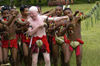 PNG - Papua New Guinea - Male performers, albino performer, Kitava Island (photo by B.Cain)